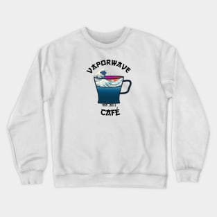 Vaporwave Aesthetic Great Wave Off Kanagawa Cafe Coffee Tea Crewneck Sweatshirt